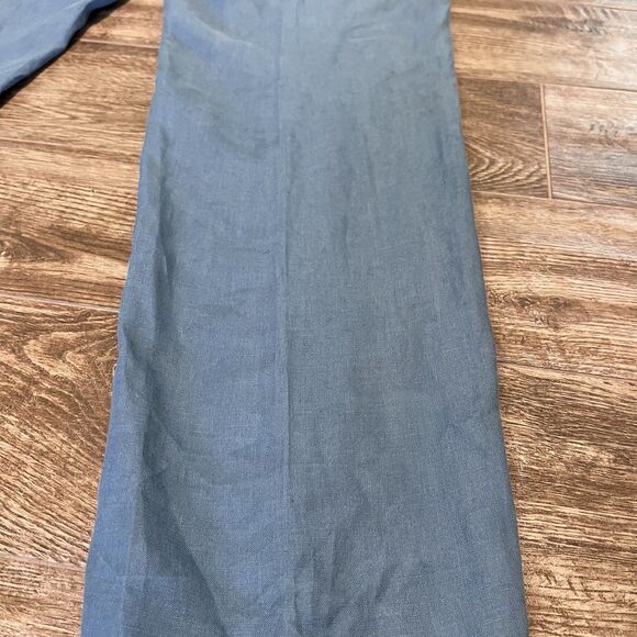 Paul Frederick Pants Men 36 Blue 100% Linen Career Casual Beach Tailored Fit - Picture 7 of 13
